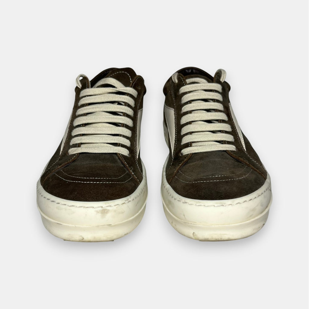 Rick Owens Brown Suede Vintage Low-Top Sneakers w. Box FW25