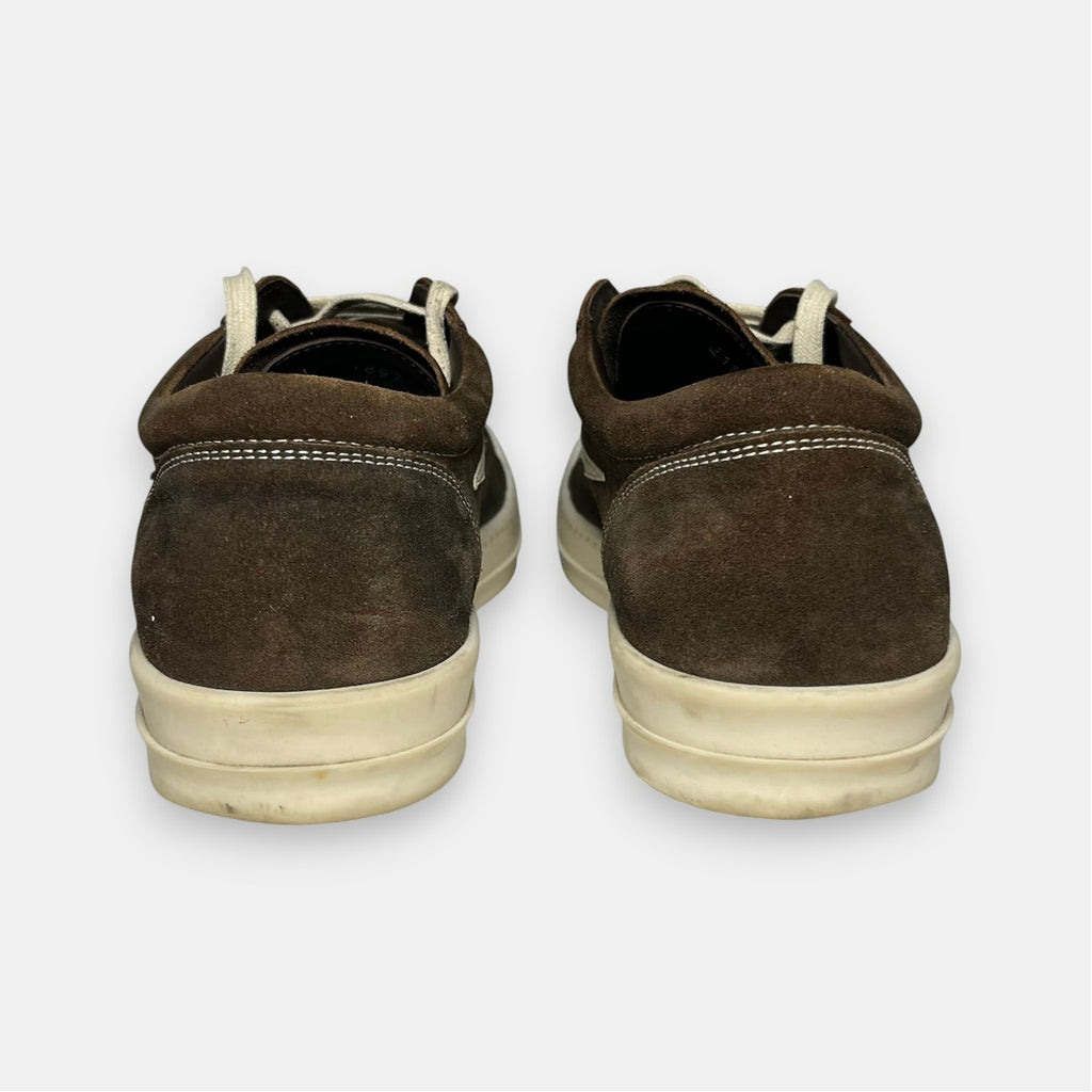 Rick Owens Brown Suede Vintage Low-Top Sneakers w. Box FW25