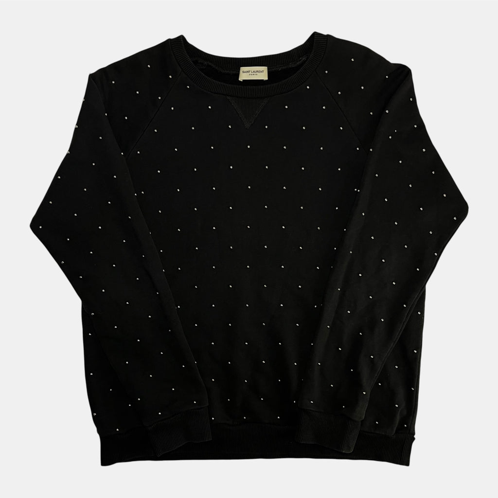 Saint Laurent Paris Black Studded Sweatshirt Hedi Slimane 2014