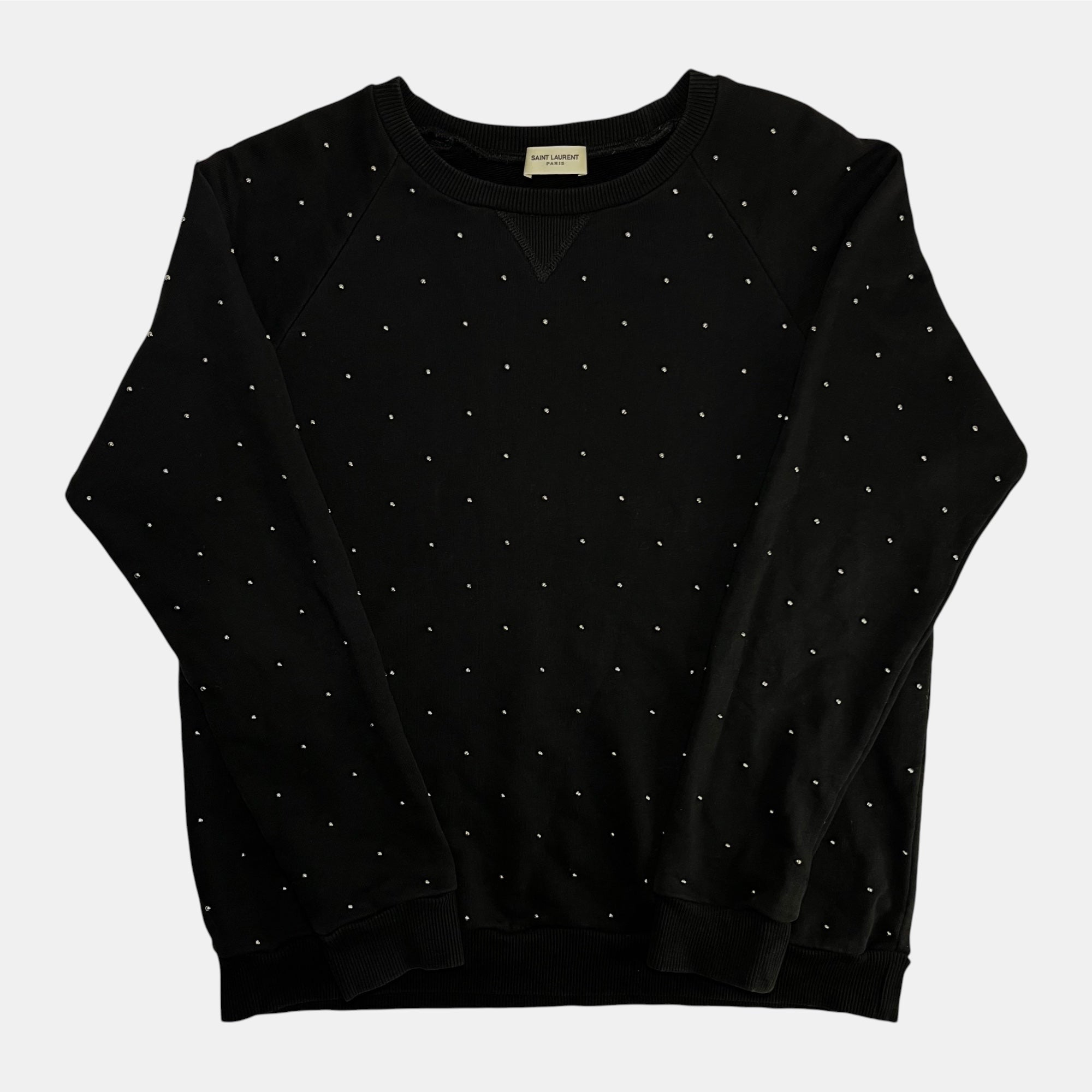 Saint Laurent Paris Black Studded Sweatshirt Hedi Slimane 2014