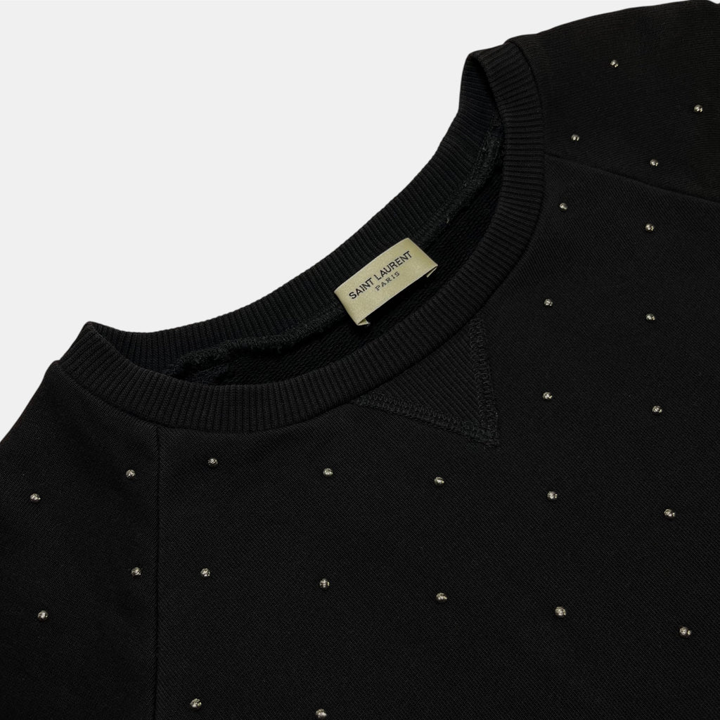 Saint Laurent Paris Black Studded Sweatshirt Hedi Slimane 2014