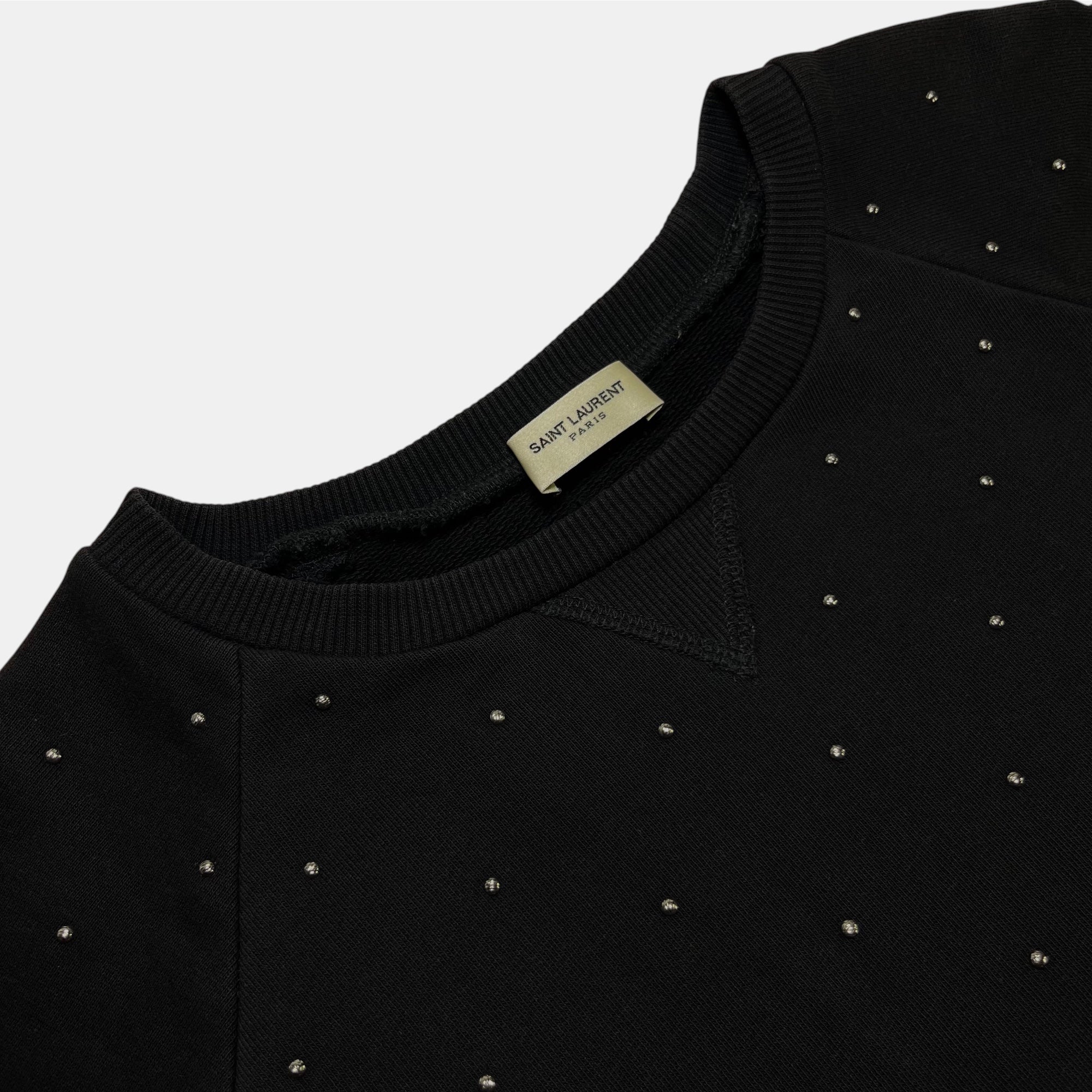 Saint Laurent Paris Black Studded Sweatshirt Hedi Slimane 2014