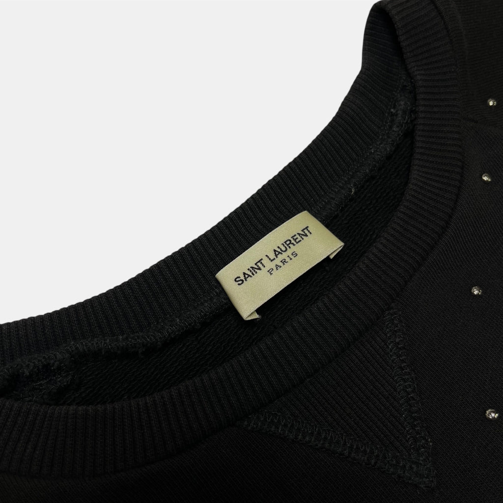 Saint Laurent Paris Black Studded Sweatshirt Hedi Slimane 2014