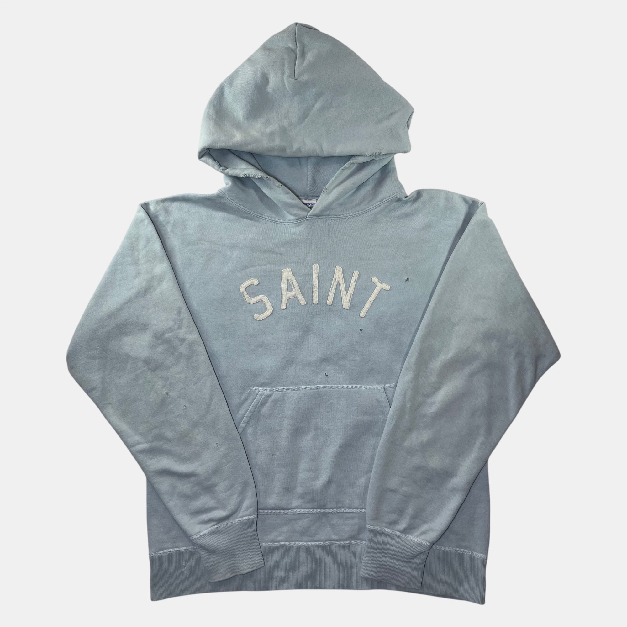 Saint Mxxxxxx "Saint" Hoodie Baby Blue Distressed FW22