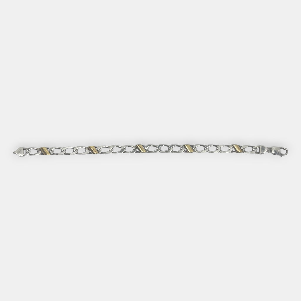 Tiffany & Co. .925 Silver & 18k Gold Bracelet w. Dust Bags & Box