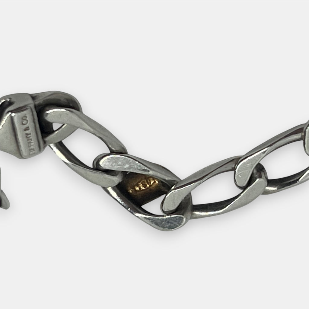Tiffany & Co. .925 Silver & 18k Gold Bracelet w. Dust Bags & Box