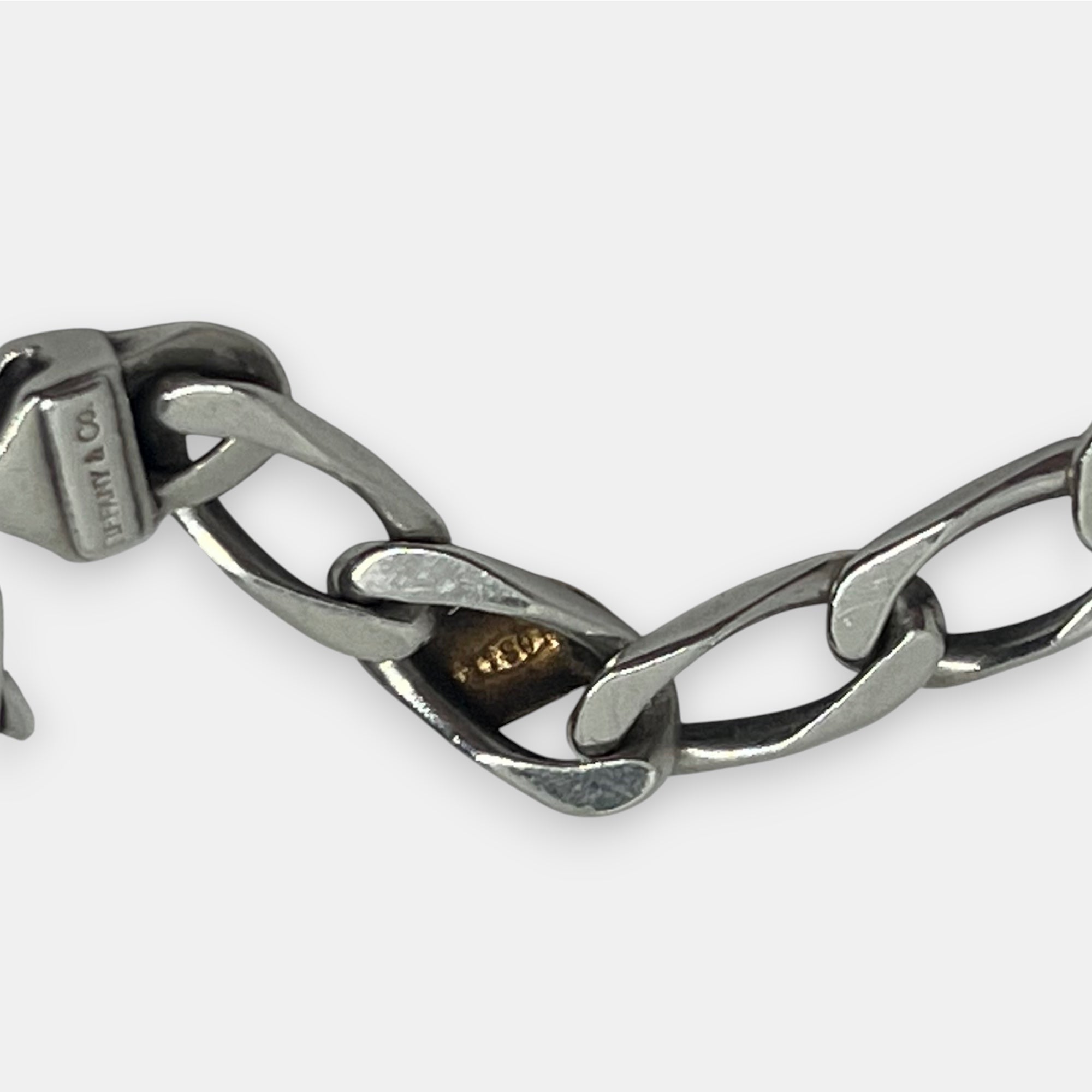 Tiffany & Co. .925 Silver & 18k Gold Bracelet w. Dust Bags & Box
