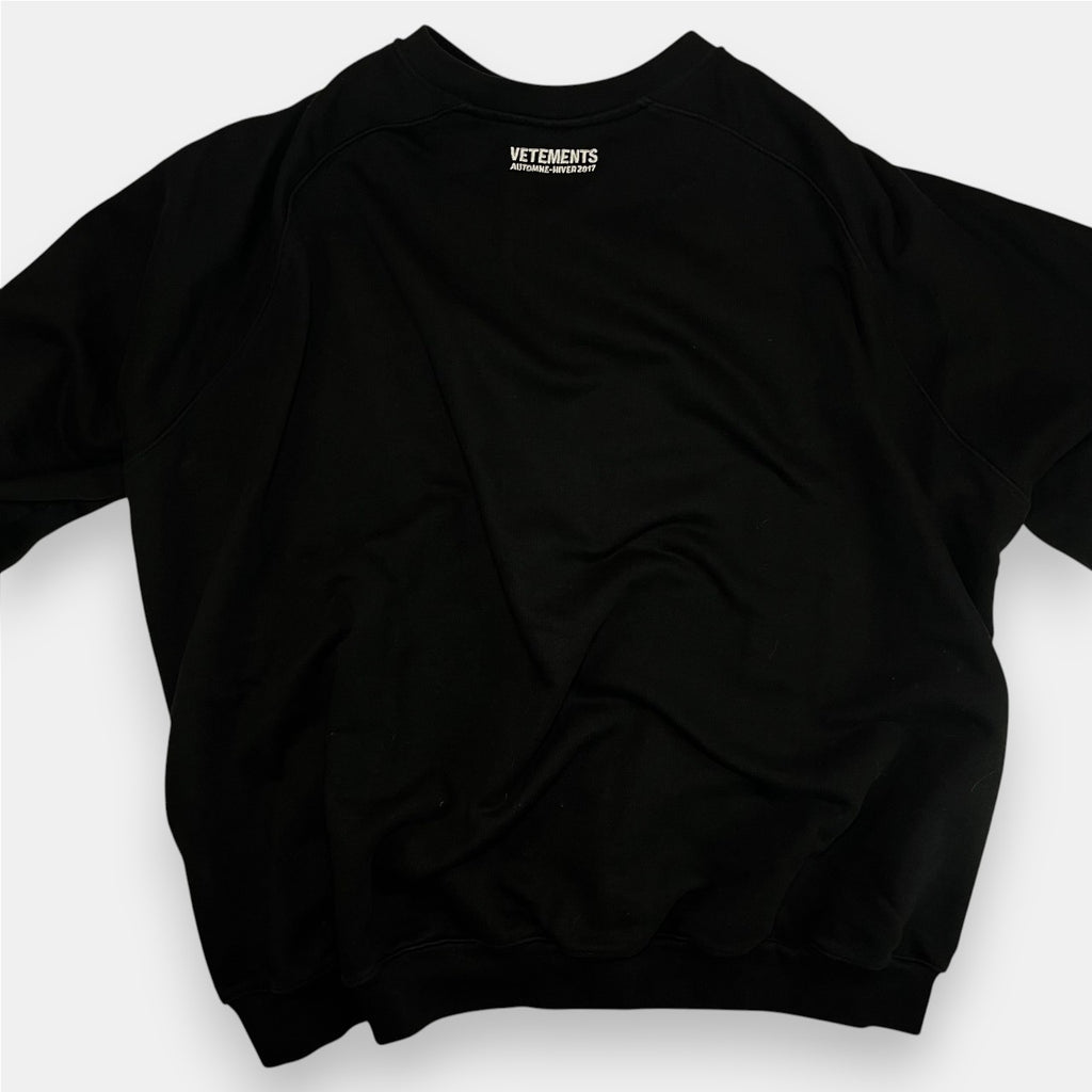 Vetements AW17 Unidad Hombres Black Sweatshirt