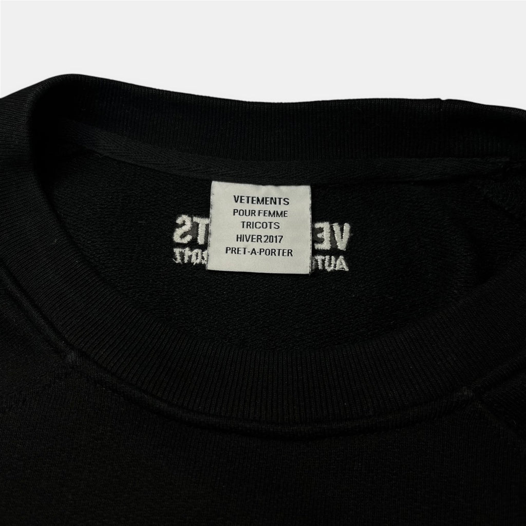 Vetements AW17 Unidad Hombres Black Sweatshirt