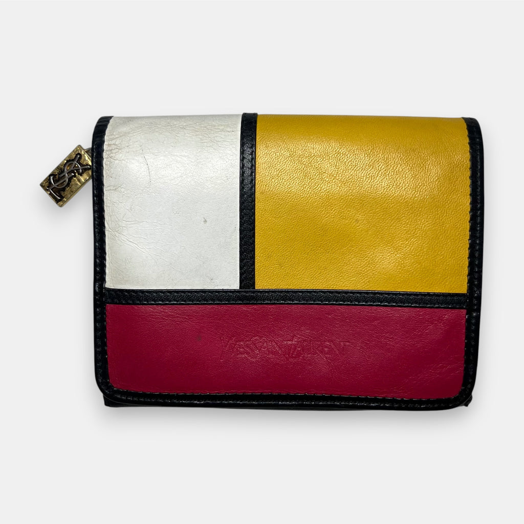 Yves Saint Laurent Mondrian Leather Wallet Very Rare